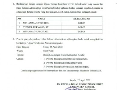 PENGUMUMAN ADMINISTRASI